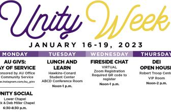 schedule for AU Unity Week
