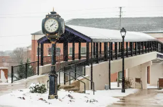 AU Bridge to Student Center in Winter