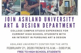 2026 Ashland University High School Art Experience Flyer