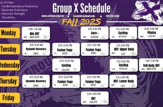 Fall Group X Schedule