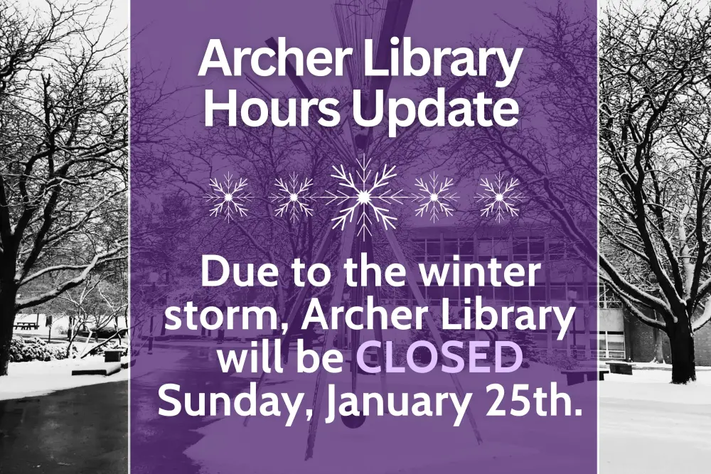 Archer Library closed Sunday, January 25th