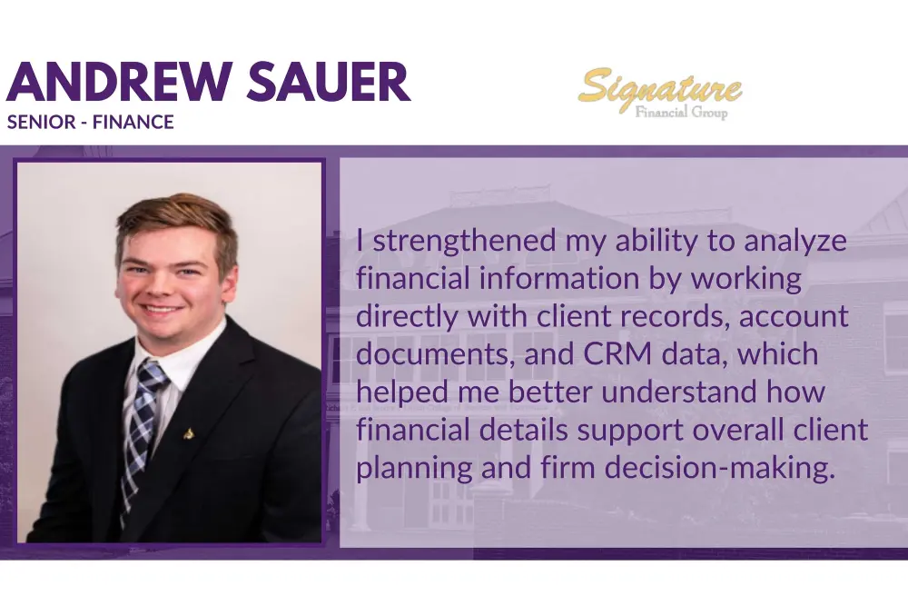 Andrew Sauer internship testimonial