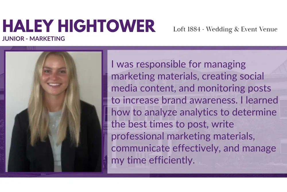 Haley Hightower internship testimonial