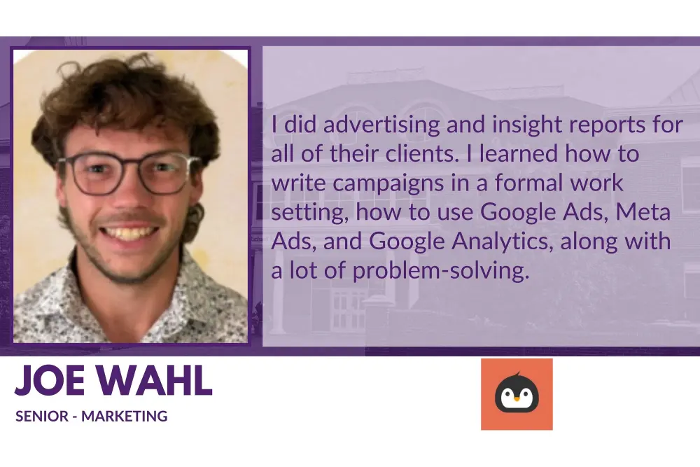 Joe Wahl internship testimonial