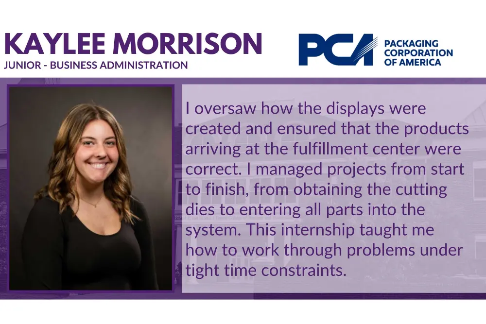 Kaylee Morrison internship testimonial