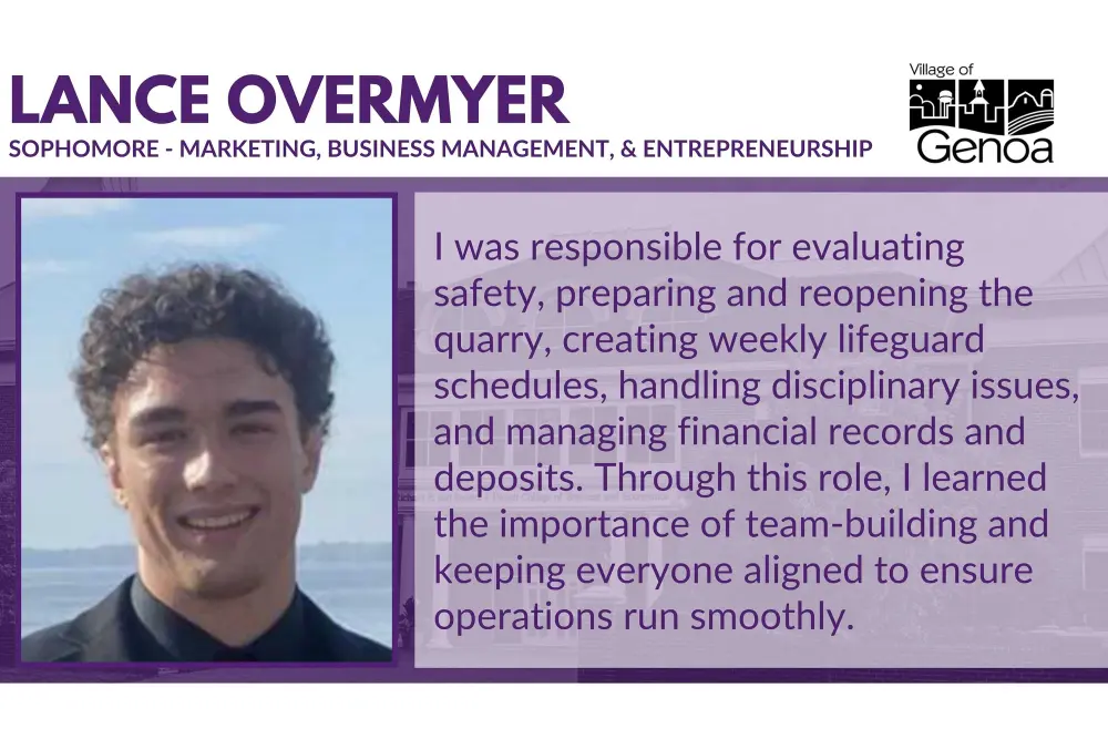 Lance Overmyer internship testimonial