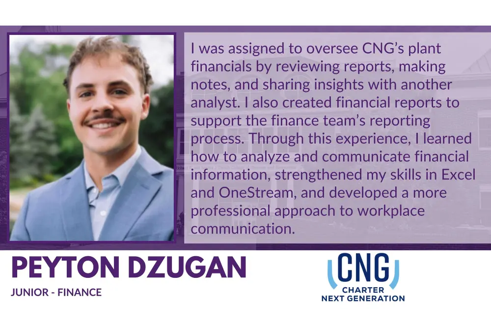 Peyton Dzugan internship testimonial