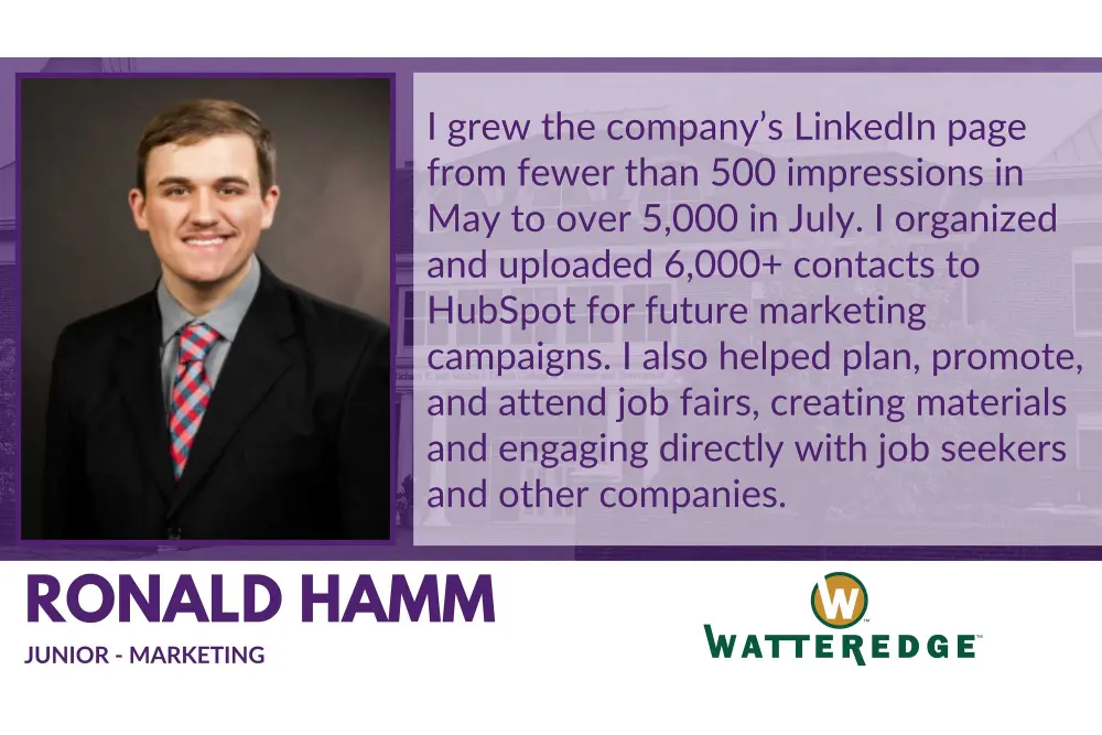 Ronald Hamm internship testimonial
