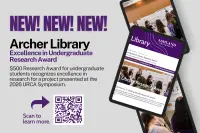 Archer Library Excellence in Undergraduate Research Award
