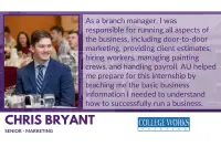 Chris Bryant internship testimonial