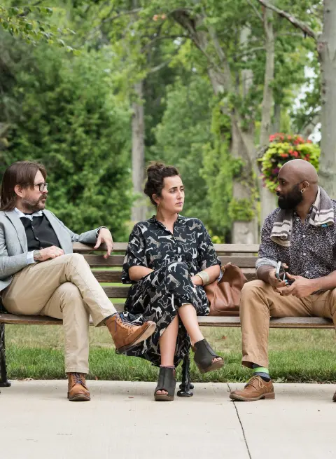 MFA Director, Christian Kiefer, with members of the MFA summer residency