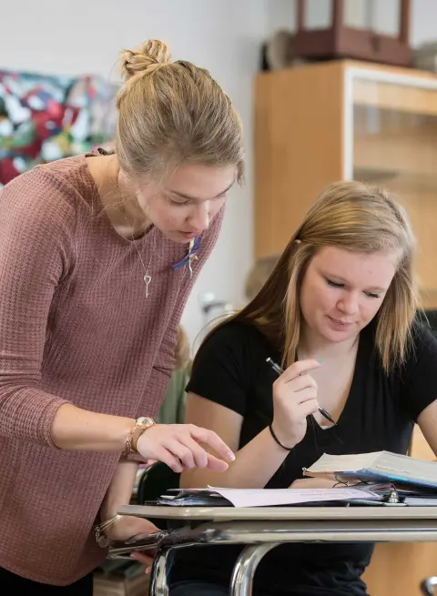 student teacher in classroom