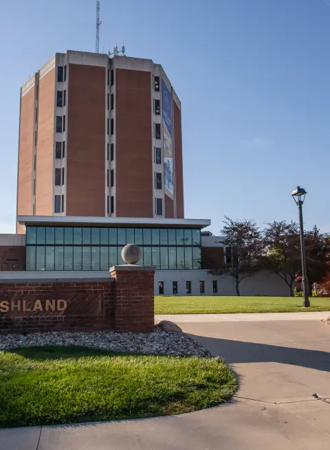 View of Archer Library from College Avenue