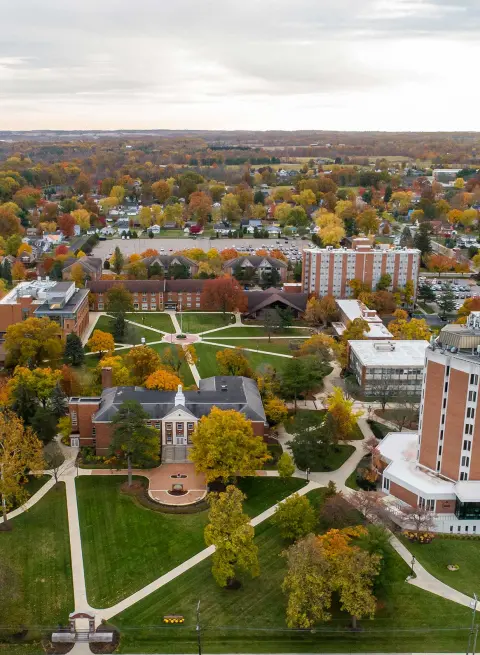 aerial view of campus