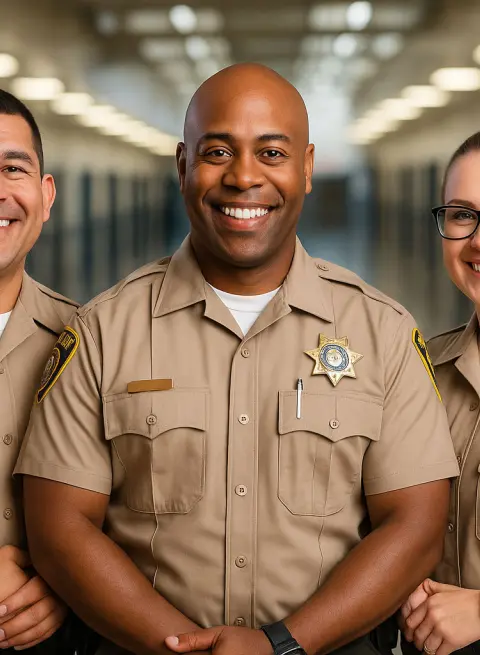 Correctional officers participating in OUD crisis training.