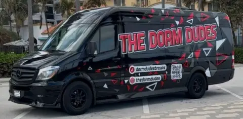 The Dorm Dudes van