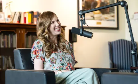 Cara Rogers Stevens during a podcast interview