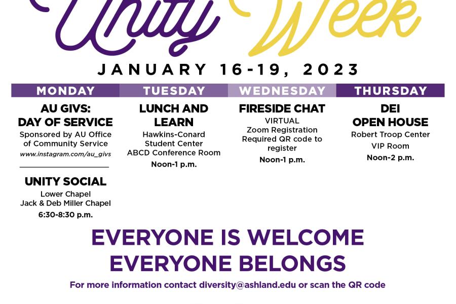 Unity Week poster of events