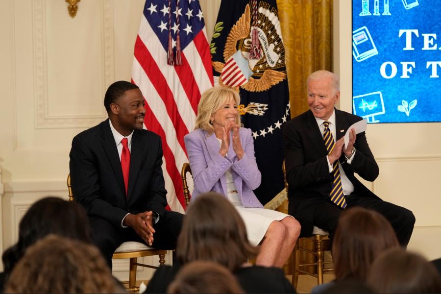 Kurt Russell with First Lady Jill Biden and President Joe Biden
