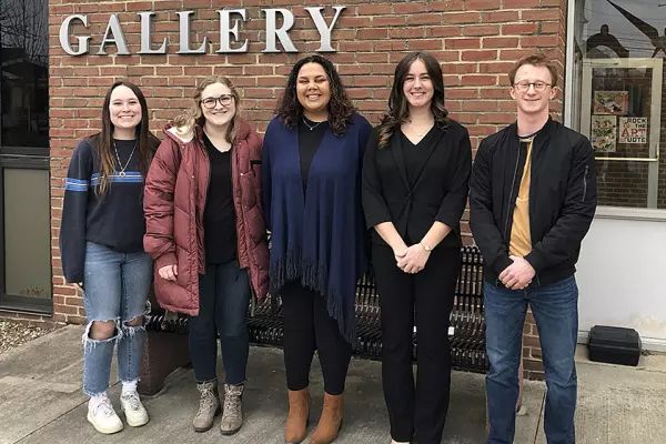 five student winners of Juried Student Art + Design Exhibition