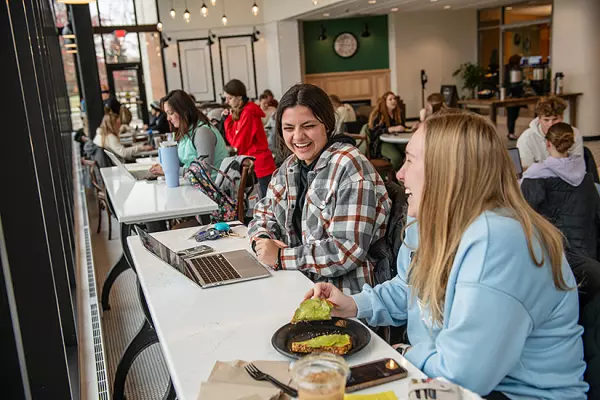 students enjoying the Lyceum Cafe