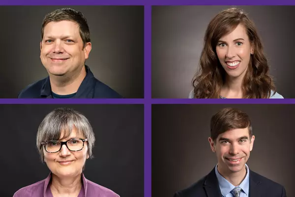 head shots of Cory Hillman, Olga Monacell, Cara Rogers and David West