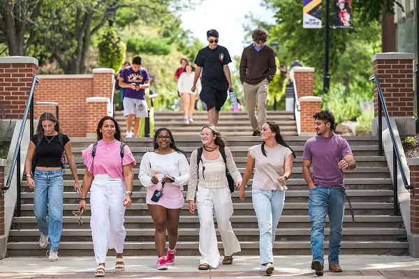 group of students walking