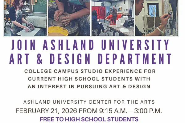 2026 Ashland University High School Art Experience Flyer