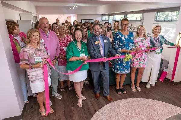 photo from ribbon-cutting ceremony of Delta Zeta suite renovation