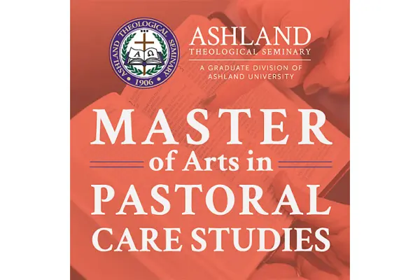 graphic promoting M.A. In Pastoral Care Studies degree