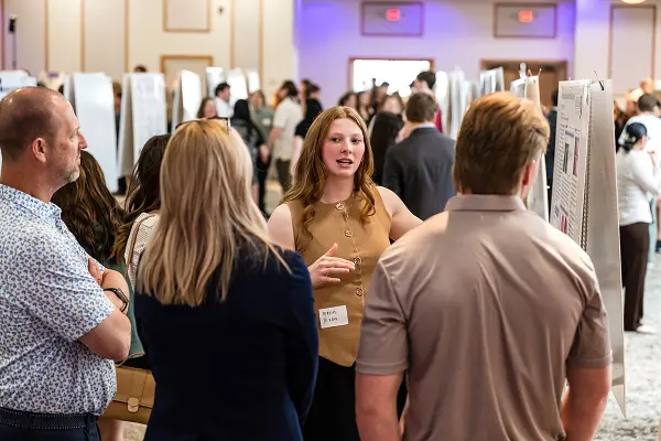 Student presenting at 2026 URCA Symposium