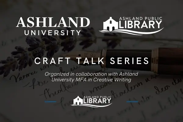graphic promoting craft talk series at Ashland Public Library