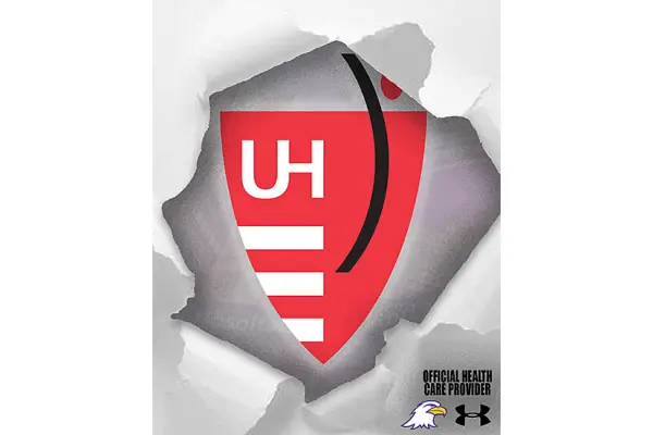 logos of University Hospitals and AU athletics