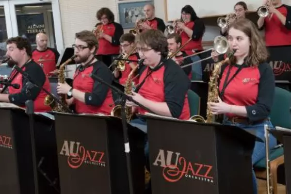 Jazz musicians playing at the Nest