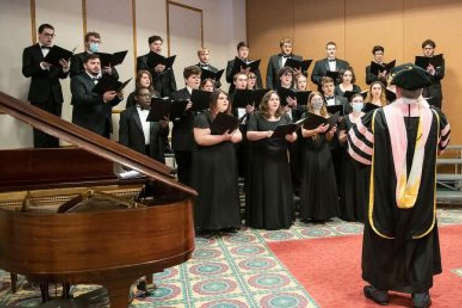 Choir singing at Academic Honors Convocation
