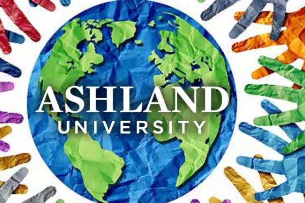 AU wordmark over paper globe