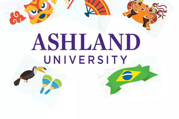 AU wordmark surrounded by cultural photos