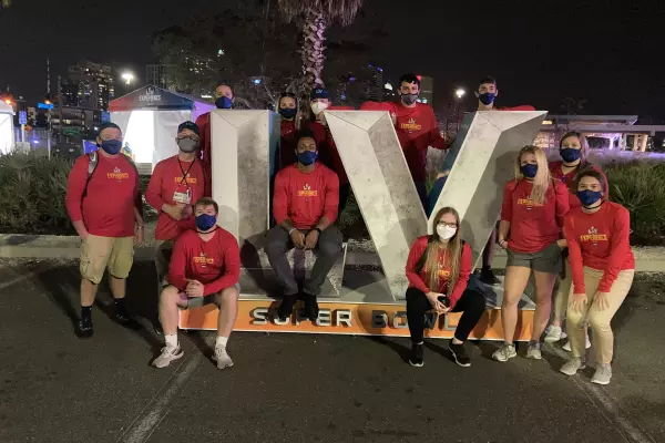 AU Sport Management students work at the NFL Super Bowl LV Fan Experience