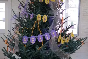 Dwight Schar College of Nursing and Health Sciences' Christmas tree