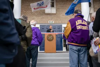 President Campo speaks at USA House ribbon-cutting ceremony