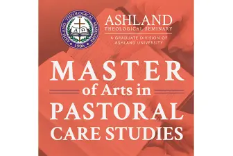 graphic promoting M.A. In Pastoral Care Studies degree