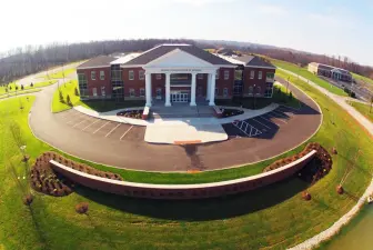 Aerial view of Schar College of Nursing and Health Sciences