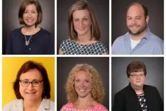 Gwen Hullman, Diane Bonfiglio, Nicholas Johnson, Amy Klinger, Jill Matthes-Baxter and Jackie Owens receive promotions