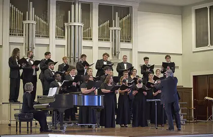 The AU Choir performing during spring 2022.