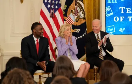 Kurt Russell with First Lady Jill Biden and President Joe Biden