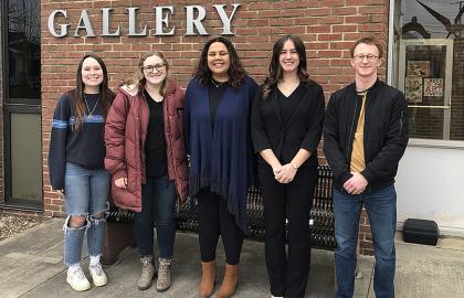 five student winners of Juried Student Art + Design Exhibition