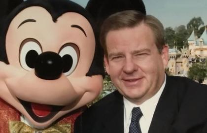 Bryan Wittman with Mickey Mouse