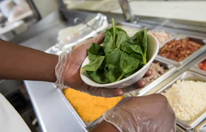 Student dining salad bar