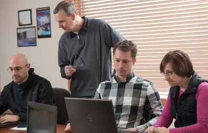 Adult student collaborating on a project