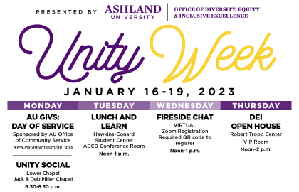 Unity Week poster of events